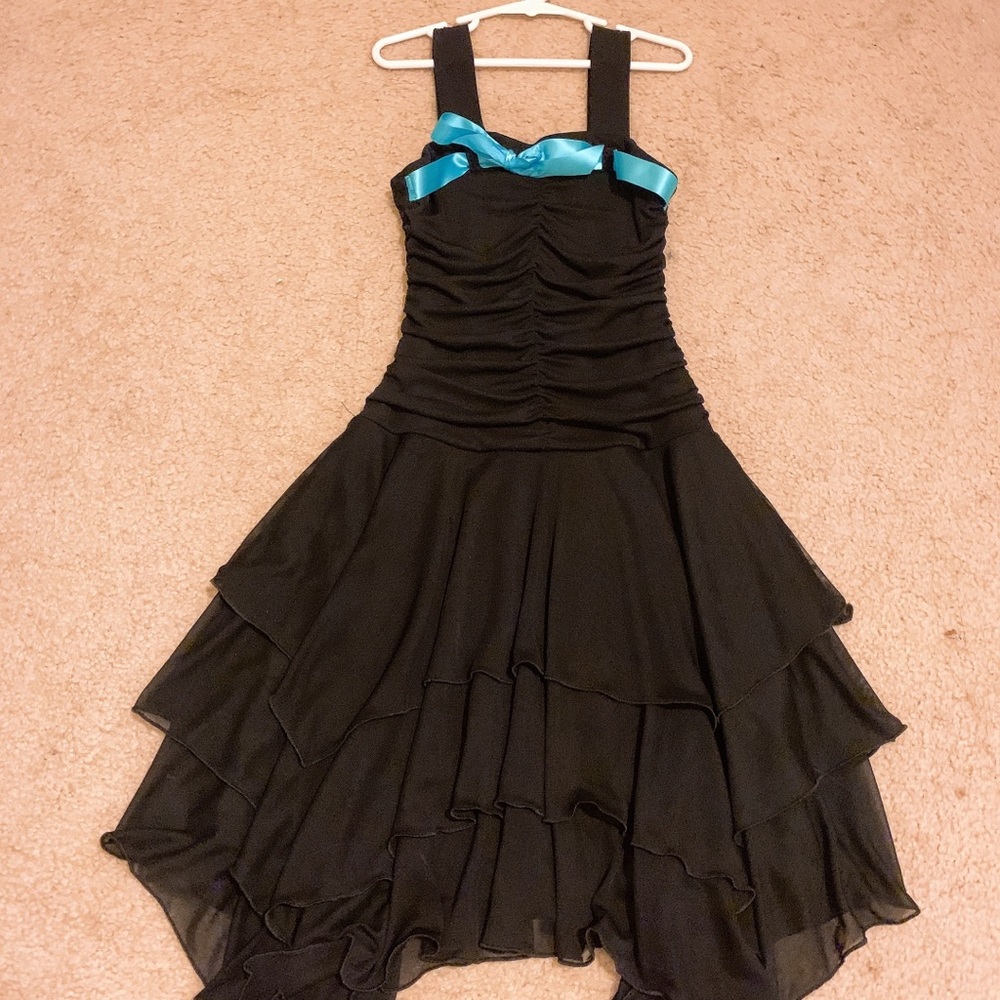 Black Dress with Blue Bow and its from byer girl